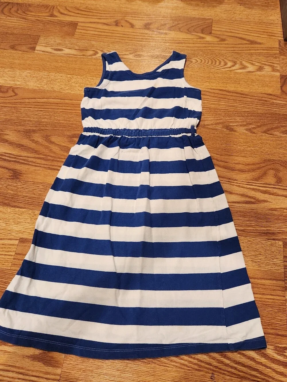 Gymboree Blue and White Striped Sleeveless Cotton Dress